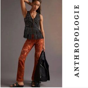 Anthropologie Pilcro Women's The Slim Boyfriend Crop Jeans Sz 28 Orange/Black